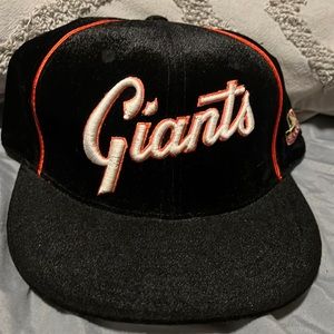 Vintage American Needle MLB San Francisco Giants Velvet Hat Cap Black Size 7 1/2